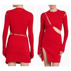 The Attico Long-Sleeve Cut-Out Minidress $890